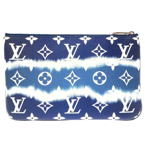 Louis Vuitton Escale Double Zip Pochette in Blue Monogram Giant - Picture 2 of 10